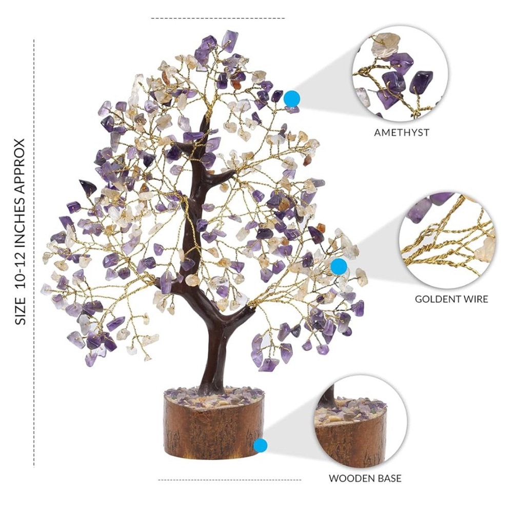 🆕New Amethyst & Citrine Crystal Gemstone Tree 10-12” - Picture 3 of 7